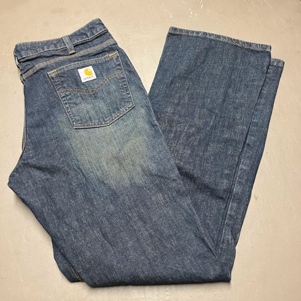 Carhartt Size 14 Women's Dark Wash Boot Cut Jeans